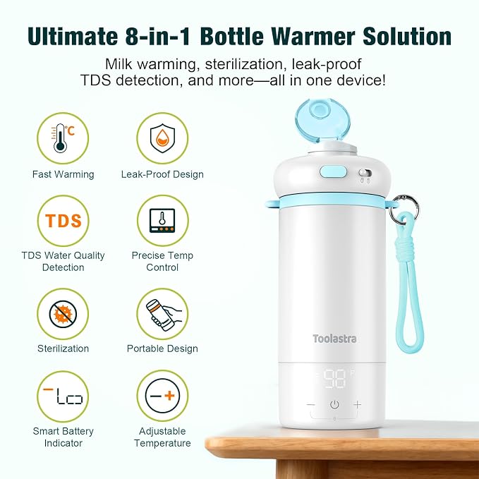 Portable Bottle Warmer for Baby on The Go, 16.91oz 100% Faster Heating & - Image 7