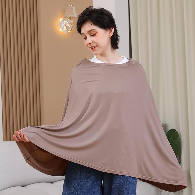 Multi-use Nursing Cover for Breastfeeding, 360°Full Coverage Nursing Poncho - Image 2