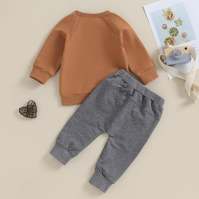 Toddler Baby Boy Clothes Solid Color Long Sleeve Crewneck Sweatshirt Top Casual - Image 7