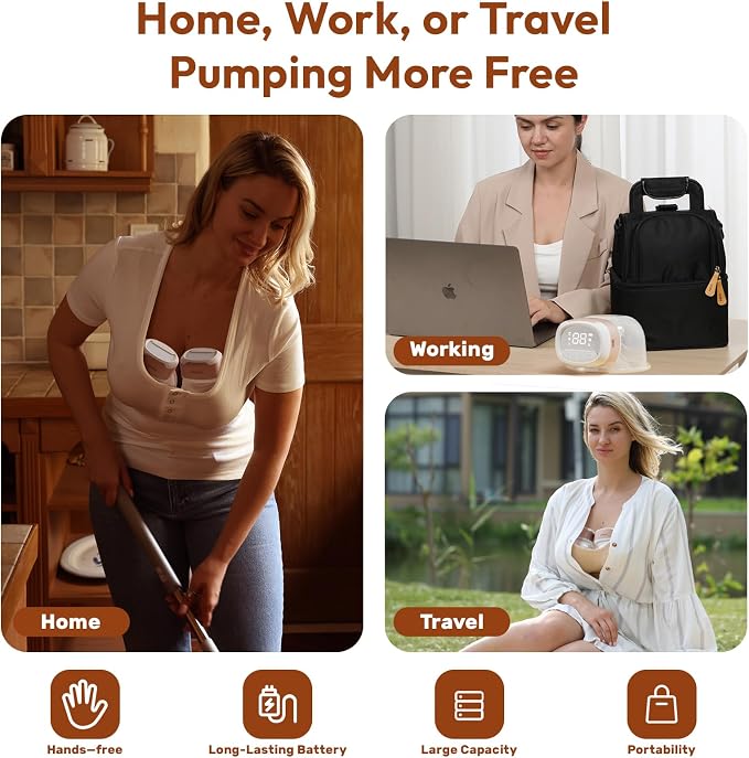 Wearable Breastfeeding Pump Hands Free of Long Battery Life, Portable Electric - Image 4