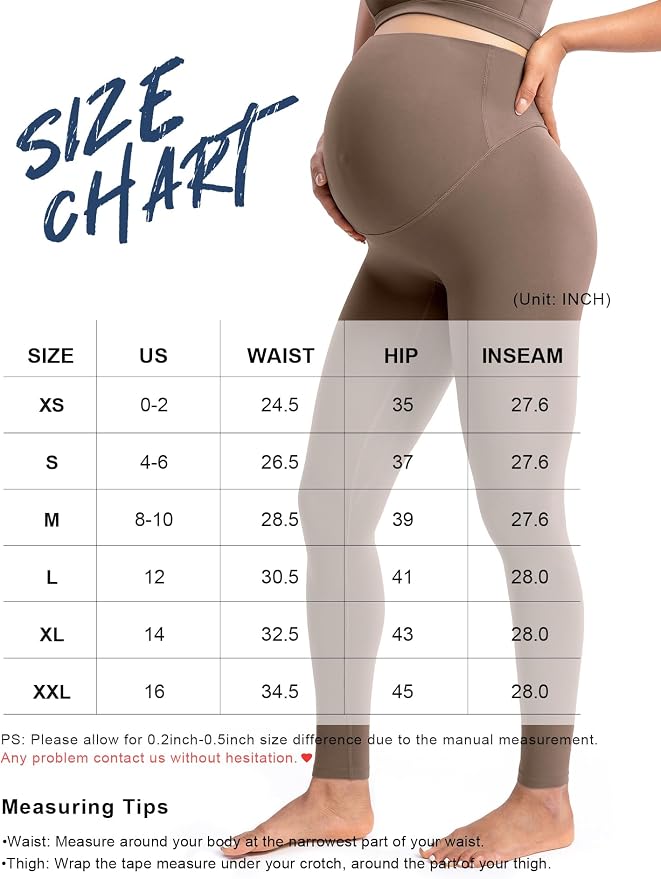 POSHDIVAH Women's Creamluxe Maternity Leggings 25"/28" Over The Belly Pregnancy - Image 2