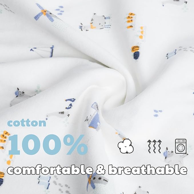 3-Pack 100% Cotton Baby Boy Rompers, 0-24Months Short Sleeve Toddler Romper - Image 5