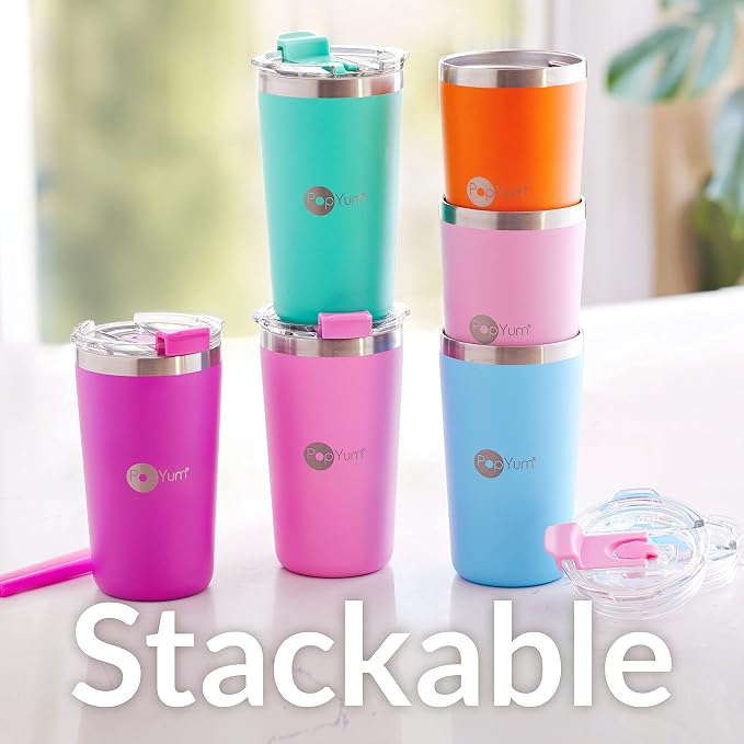 PopYum 13oz Insulated Stainless Steel Kids’ Cups - Image 7