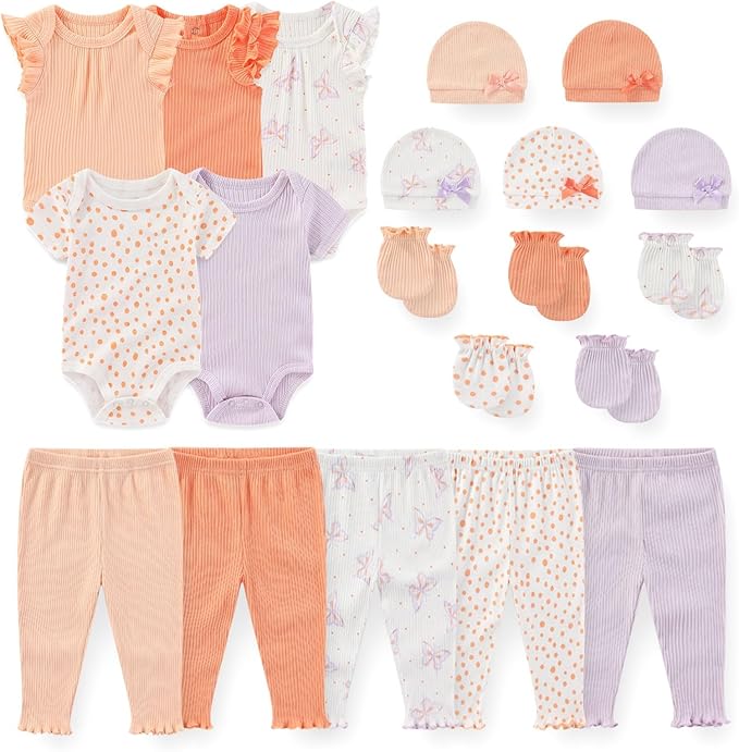 Unisex Baby Boy Girl Bodysuits Sets 20 Pack Cotton Casual New Born Clothes by JELYLOVE
