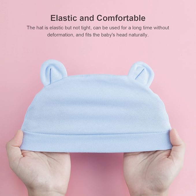 DRESHOW BQUBO 6 Pack Baby Hats for Boys Girls Unisex Baby Hat Soft Knit Cap - Image 4