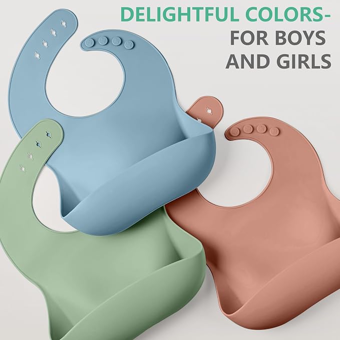 Cuddle Campus Set of 3 Silicone Bibs - Image 6