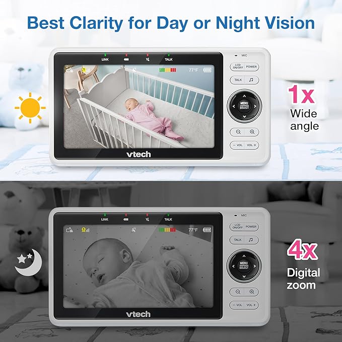VTech Upgraded Smart WiFi Baby Monitor, 1080p FHD Camera and 5" HD IPS Display - Image 6