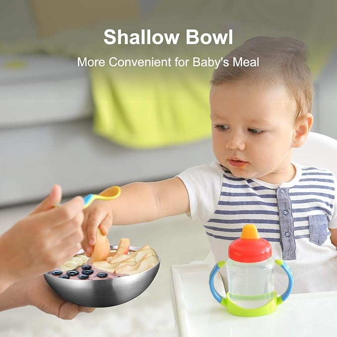 Stainless Steel Bowls for Kids, 18/8 Stainless Steel Toddler Bowl, Durable & - Image 5