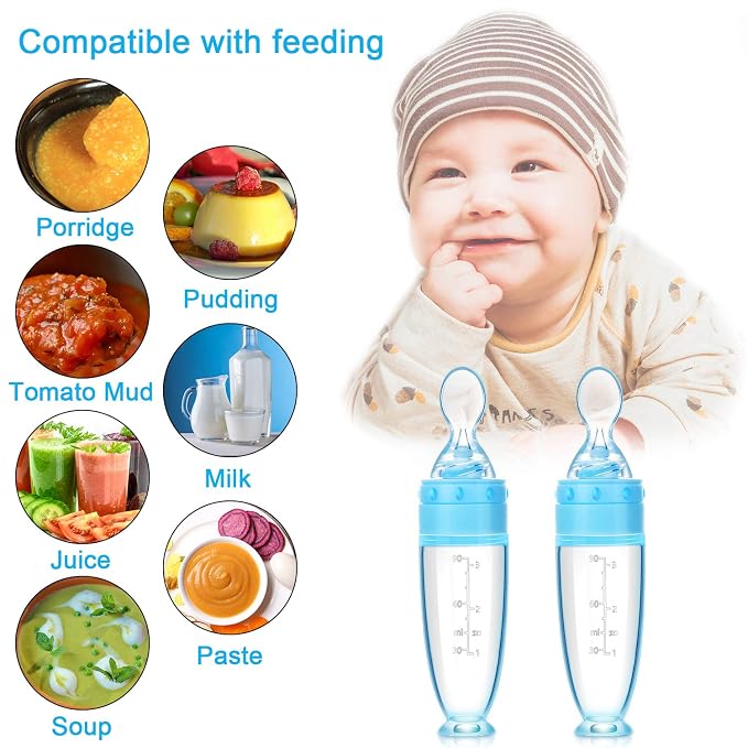 2 Pieces Silicone Baby Spoons Baby Feeding Spoon - Image 3