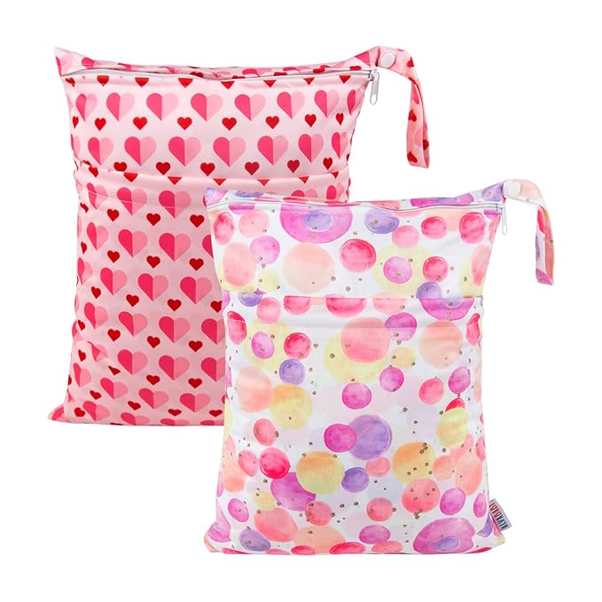ALVABABY 2pcs Cloth Diaper Wet Dry Bags Waterproof Reusable by ALVABABY