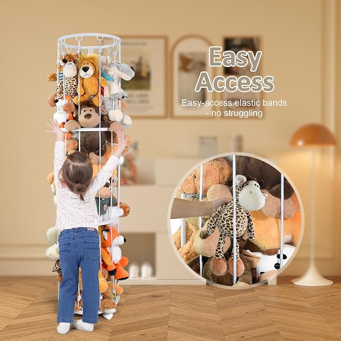 Stuffed Animal Storage Zoo Plushies Toy Storage Organizer, Metal Tube Stuffed - Image 5