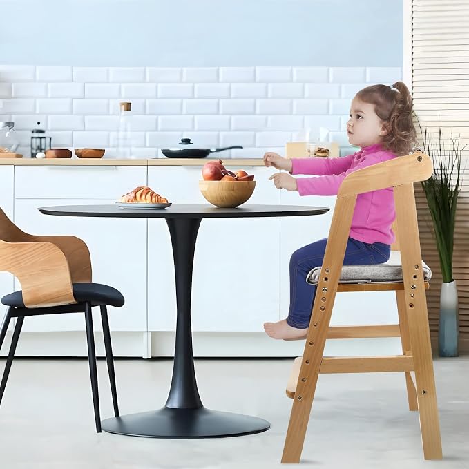 PandaEar Wooden High Chair for Toddlers, Adjustable Child Highchair Feeding - Image 9