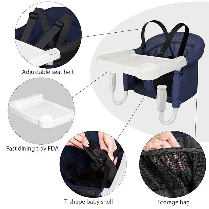 Hook On High Chair, Fast Table Clip-on High Chair, Fold-Flat Storage, Portable - Image 5