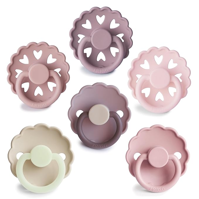 FRIGG SilkySoft Silicone Baby Pacifier 6-Pack Blooming Love | Made in Denmark | by mushie