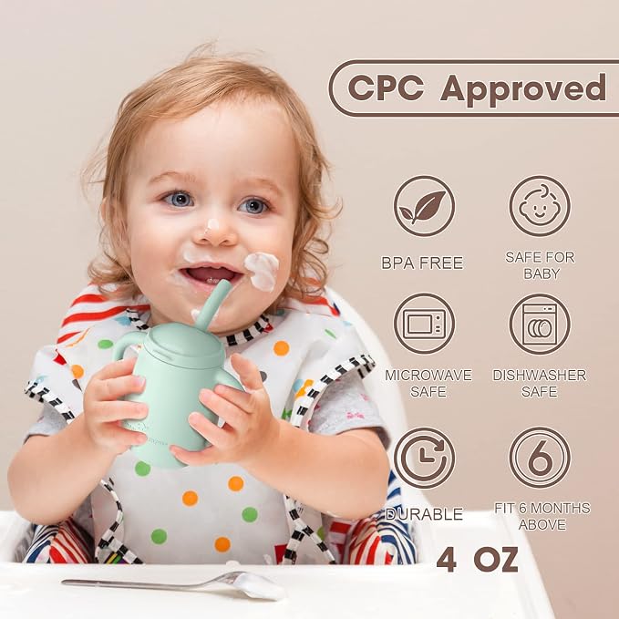 Cuddle Campus 100% Silicone Baby Training Cup, Shatterproof Toddler Sippy Cups - Image 4