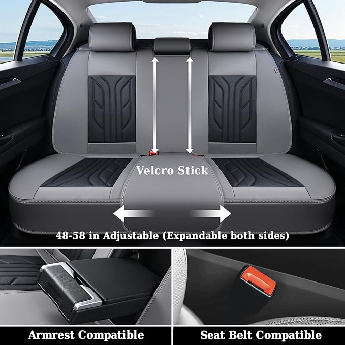 Coverado Car Seat Covers Full Set, Automotive Seat Covers Car Seat Protector - Image 6