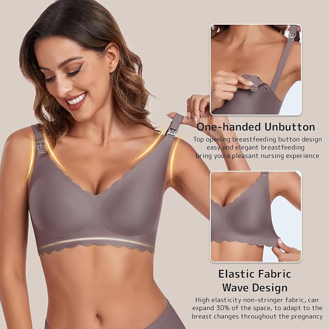 Gailife 3 Pack Nursing Bras for Breastfeeding Seamless Wireless Maternity Bras - Image 3
