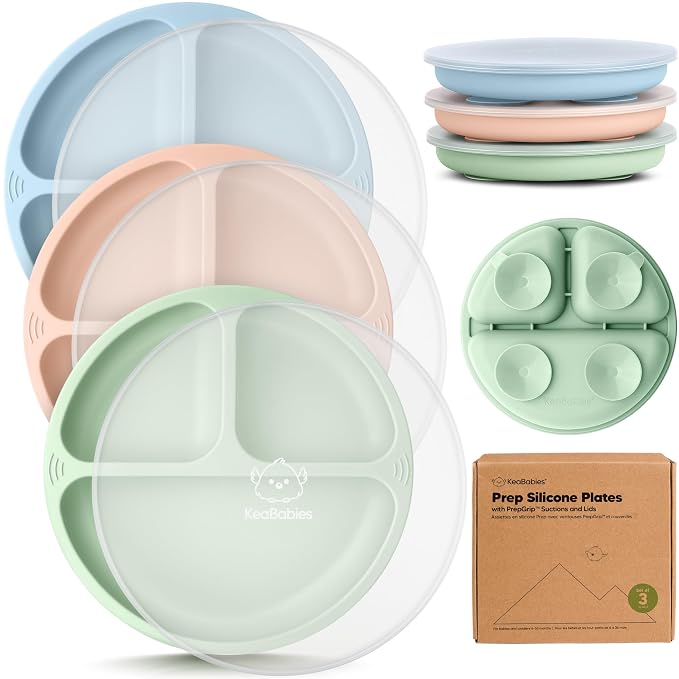 KeaBabies Suction Plates with Lids by KeaBabies