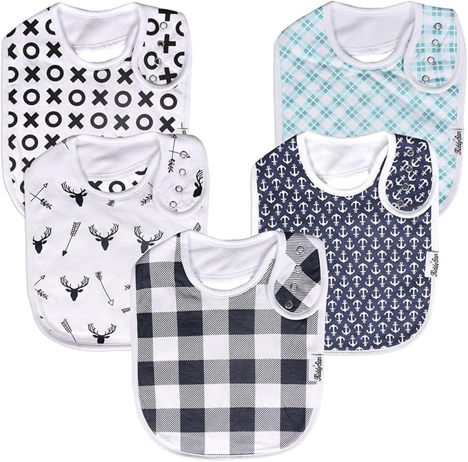 Organic Cotton Baby Bibs for Boys & Girls – Soft, Absorbent Teething & Drool by KiddyStar%C2%AE