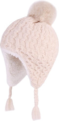 LANGZHEN Toddler Kids Infant Winter Hat, Earflap Knit Warm Cap Fleece Lined by LANGZHEN