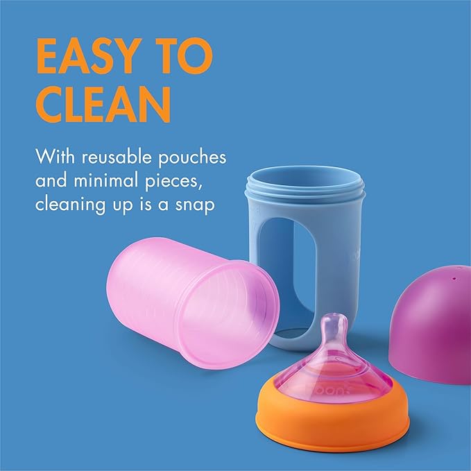 Boon Nursh Reusable Silicone Pouch Baby Bottles - Image 6