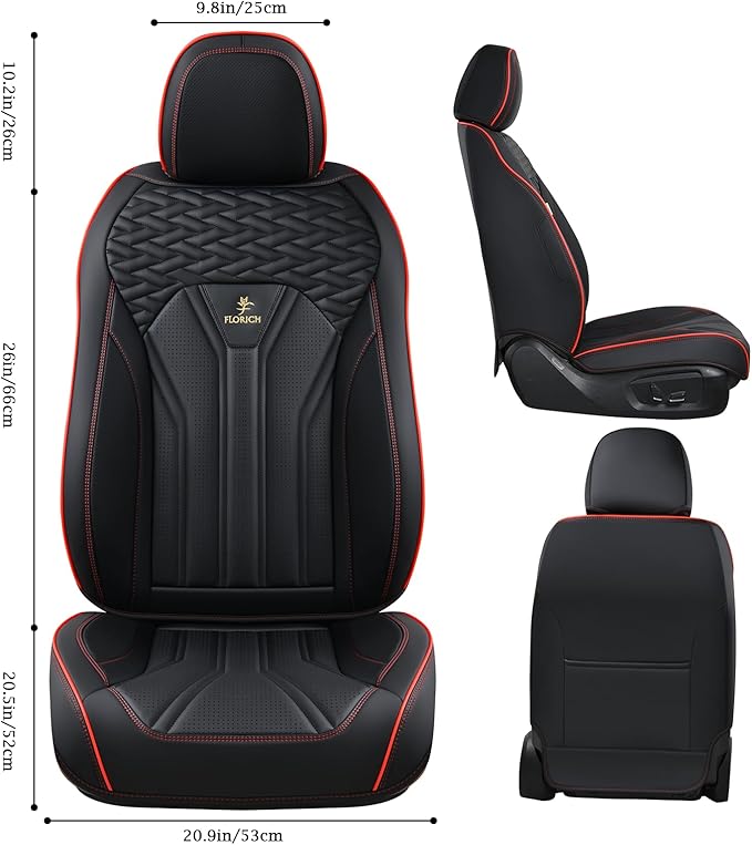 FLORICH Leather Seat Covers, Seat Covers Full Set, Car Seat Protectors 5 Seats - Image 3