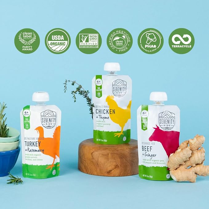 Serenity Kids 6+ Months Baby Food Pouches Puree Made - Image 6