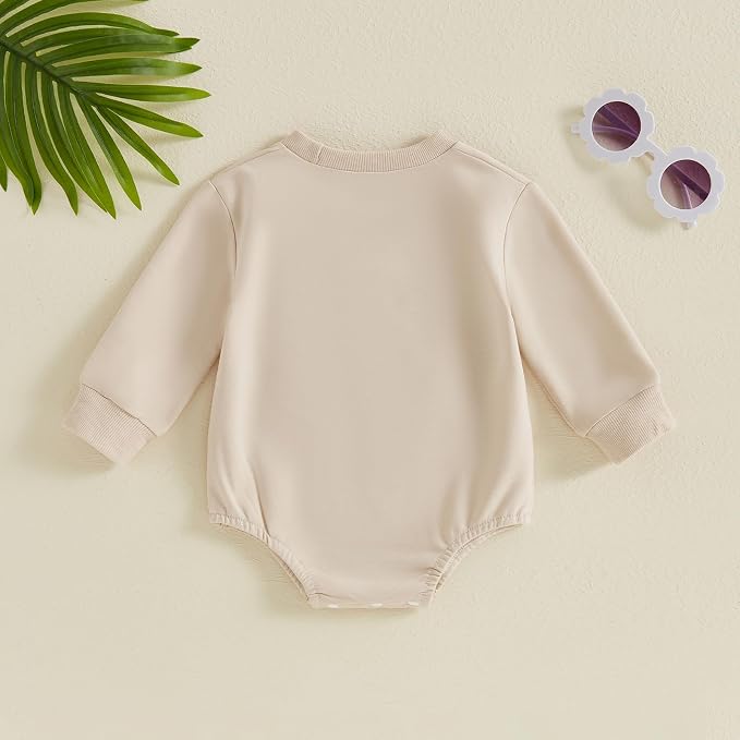 VISGOGO Newborn Infant Baby Boy Girls Oversized Romper Little Dude Sweater - Image 4