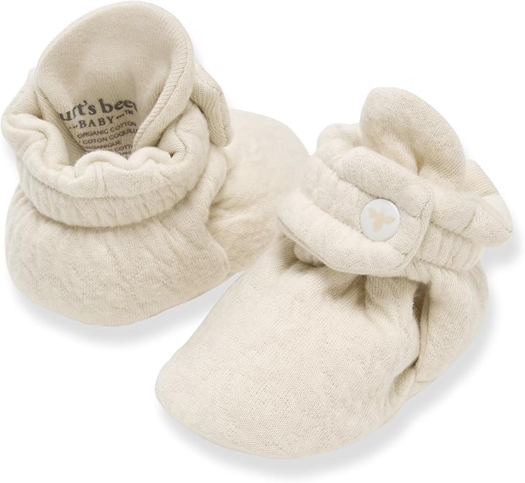 Burt's Bees Baby Unisex Booties Organic Cotton Newborn Essentials Shoes by BurtsBeesBaby