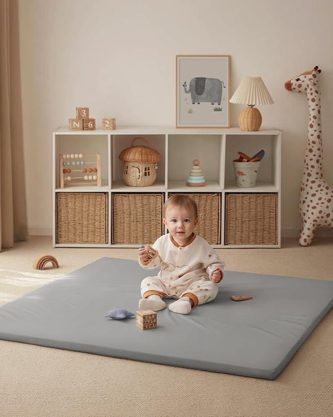 Blissful Diary Vegan Leather Baby Play Mat, 47x47 Thicken Foam Cushioned & - Image 7