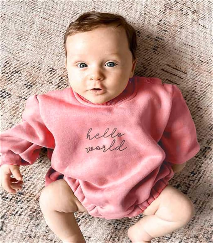 VISGOGO Newborn Infant Baby Boy Girls Oversized Romper Little Dude Sweater - Image 2