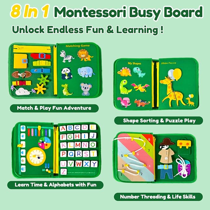 Qizfun Busy Board Montessori Toy - Image 3