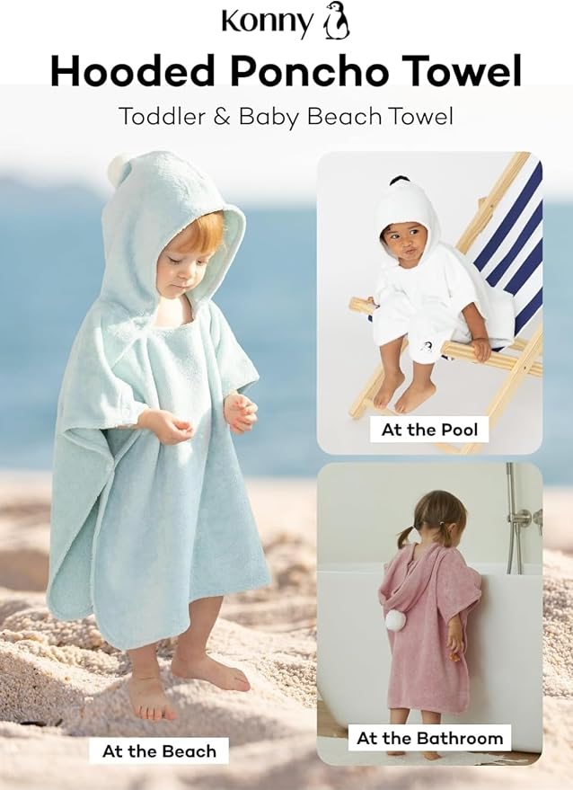 Konny Baby Hooded Towel Plush Thick & Cozy Soft-Touch Absorbent Rayon from - Image 2