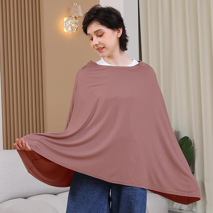 Multi-use Nursing Cover for Breastfeeding, 360°Full Coverage Nursing Poncho - Image 2