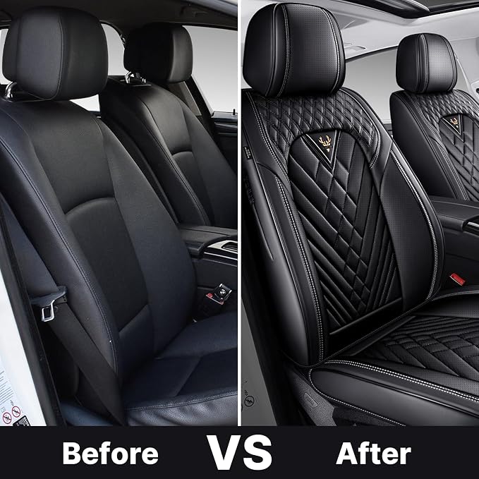 Car Seat Cover Full Set, Waterproof Leather Seat Cover, Front and Rear Auto - Image 9