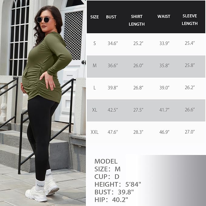 GINKANA Maternity Hoodie Long Sleeves Shirts Casual Maternity Top Pregnancy - Image 7
