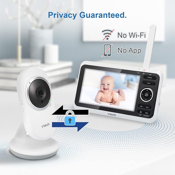 VTech VM350-2 Baby Monitor, 2 Cameras, 1000ft Range, Night Vision, 2-Way Audio - Image 7