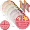 Meanplan 6 Pack Suction Plates for Toddlers by Meanplan