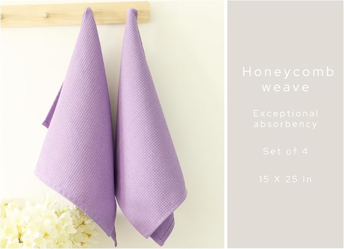 PurpleEssences Waffle Weave Kitchen Towel, 100% Cotton - Image 3