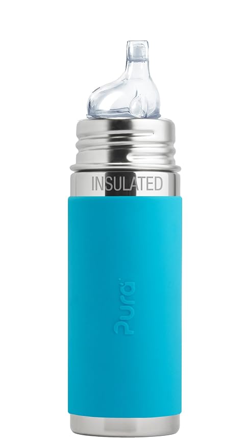 Pura Kiki 9oz/260ml Stainless Steel Insulated Sippy Bottle w/Sleeve, by Pura