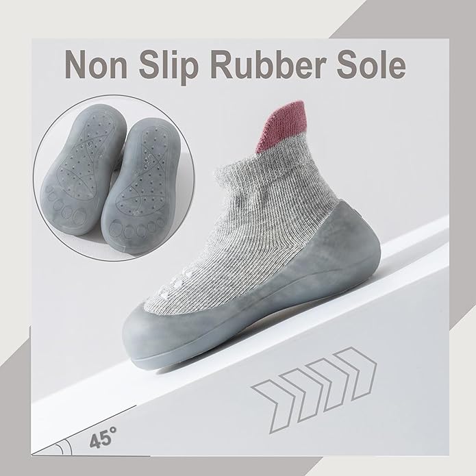 Hstyle Baby Sock Shoes Toddler Walking Shoes Infant Non-Slip Slippers Soft - Image 2
