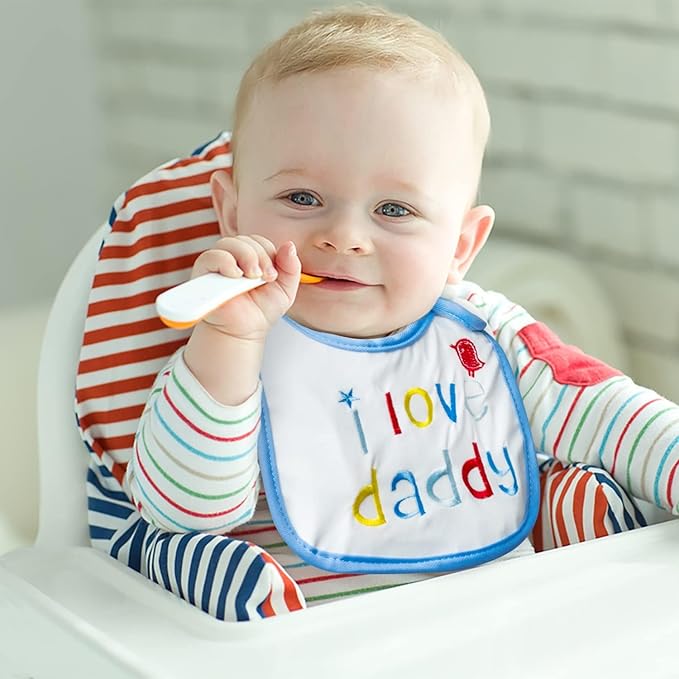 7Pcs Cotton Waterproof Baby Bibs Hook Loop Closure Newborn Bib Keepsake Baby - Image 5