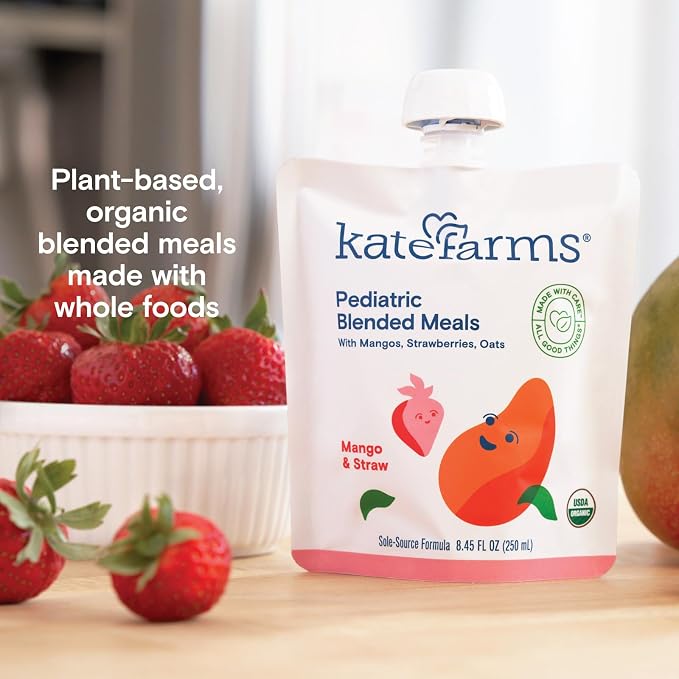 KATE FARMS Organic Pediatric Blended Meal, Mango and Strawberry, 8g protein - Image 6