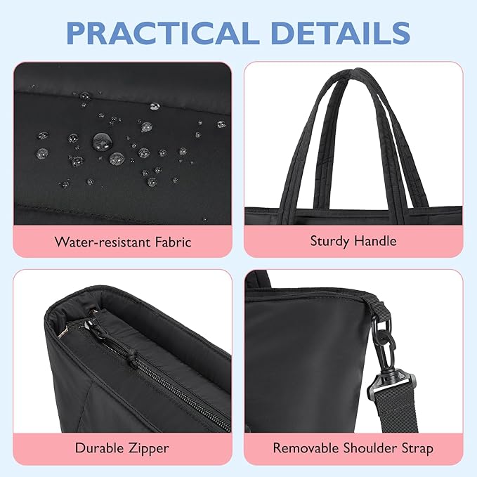 mommore Diaper Bag Tote with Stroller Organizer Puffer Bag Large Capacity Baby - Image 6