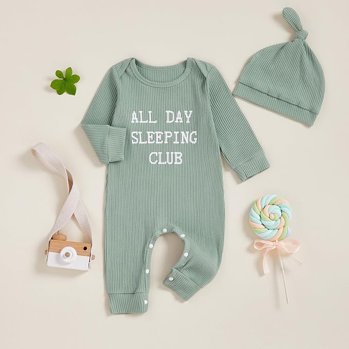 Fernvia Newborn Baby Boy Clothes Letters Print Bodysuit 3 6 9 12 18 Months Long - Image 6