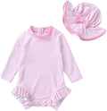 Infant Baby Girl Swimsuit One-Piece Long Sleeve Rash Guard by YOUNGERTREE