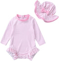 Infant Baby Girl Swimsuit One-Piece Long Sleeve Rash Guard by YOUNGERTREE