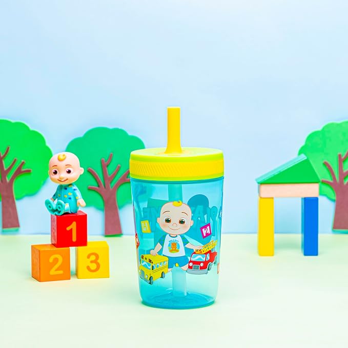 Zak Designs 15oz Cocomelon Kelso Tumbler Set, Leak-Proof Screw-On Lid - Image 9