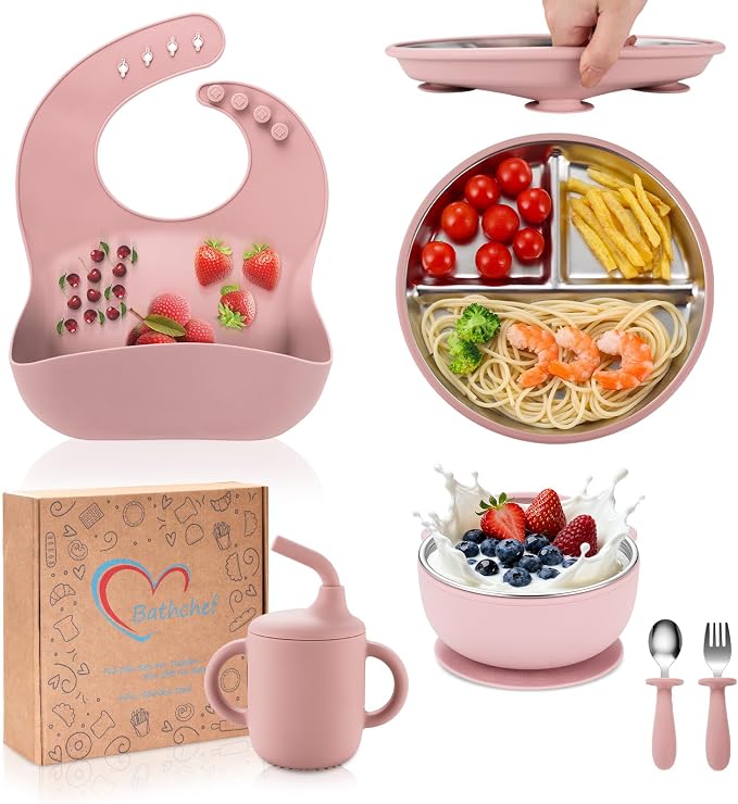 Toddler Plates and Bowls Set Stainless Steel by Unknown