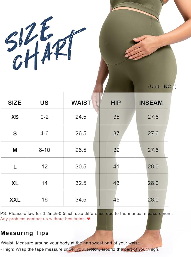 POSHDIVAH Women's Creamluxe Maternity Leggings 25"/28" Over The Belly Pregnancy - Image 2